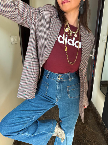 Giacca monopetto bordeaux susy mix