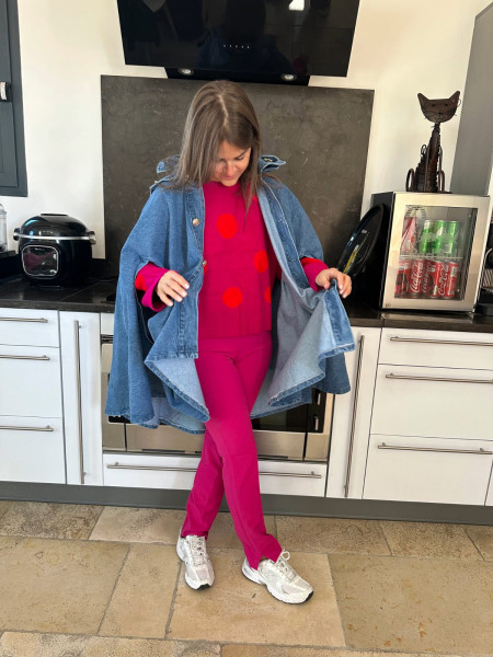 Poncho en jeans à capuche