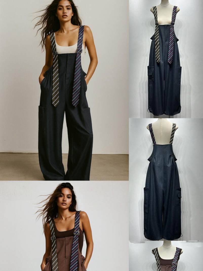 Salopette cravate bleu ou...