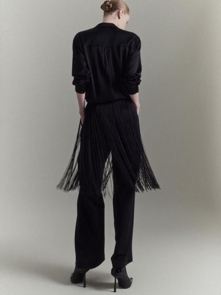 Pantalon noir franges