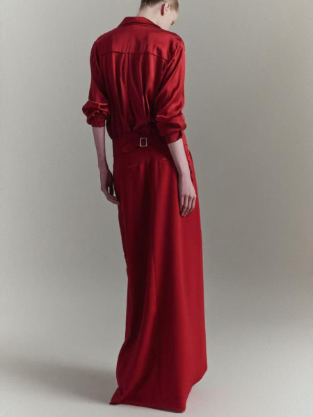 Jupe droite rouge ou marron