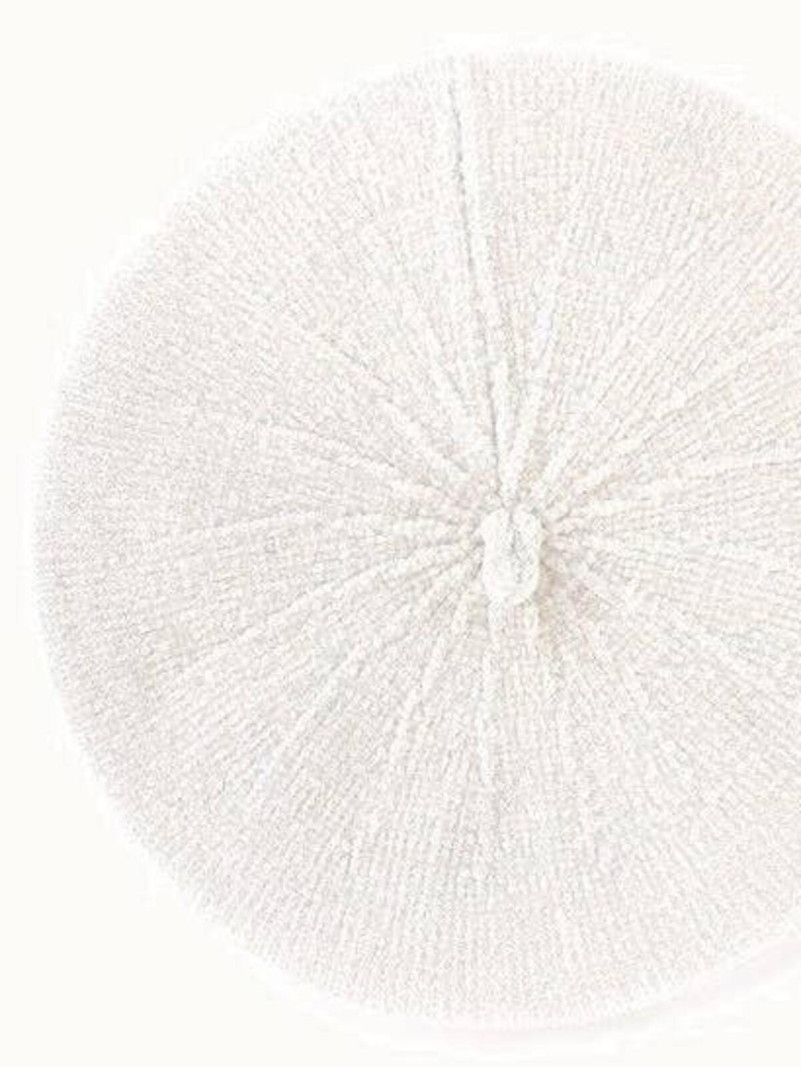 Beret uni en chenille blanc