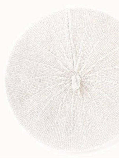 Beret uni en chenille blanc