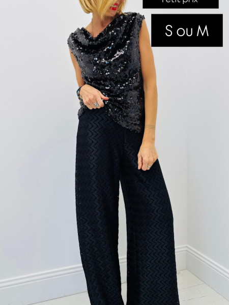 Top sequin noir