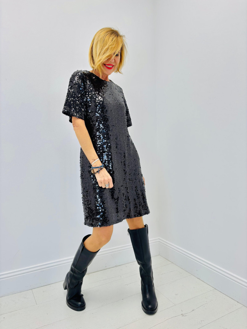 Robe sequin chocolat ou noir