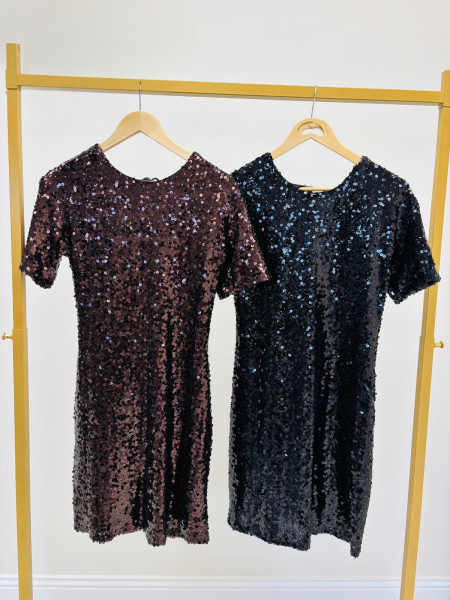 Robe sequin chocolat ou noir