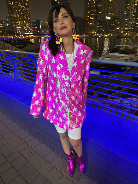 Blazer étoilé en sequin