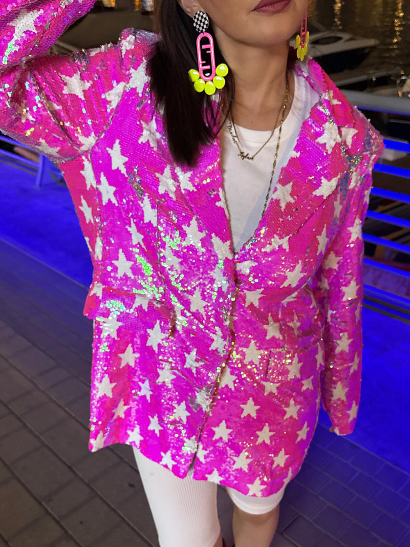Blazer étoilé en sequin