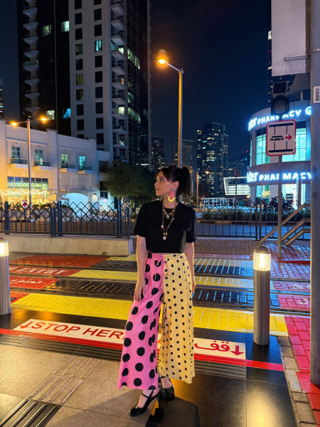 Pantalon court à pois pop