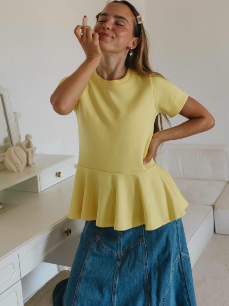 Haut Peplum Jaune