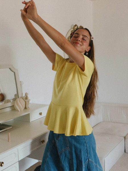 Haut Peplum Jaune