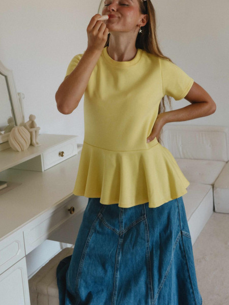 Haut Peplum Jaune