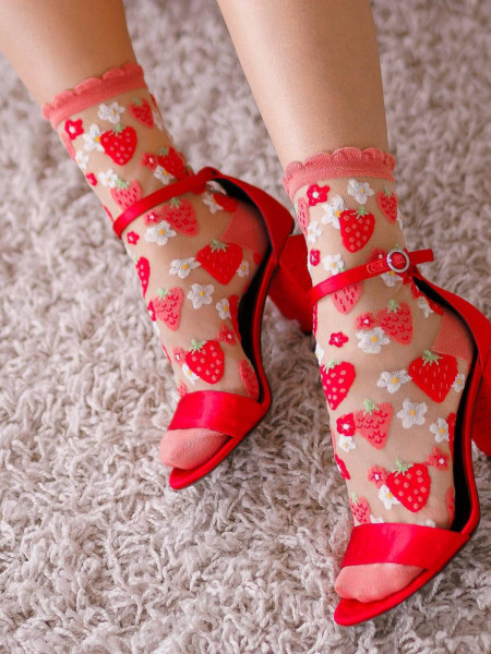 Chaussette a volants Strawberry