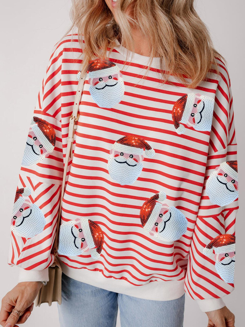 Pull de Noel à rayures...