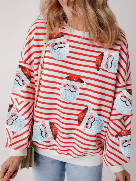 Sweat-shirt papa noël sequin