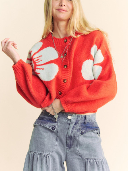 Cardigan flower orange