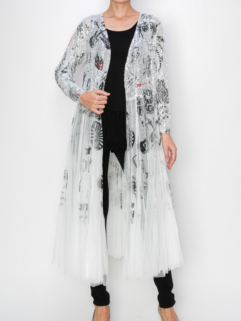 Duster long en sequins