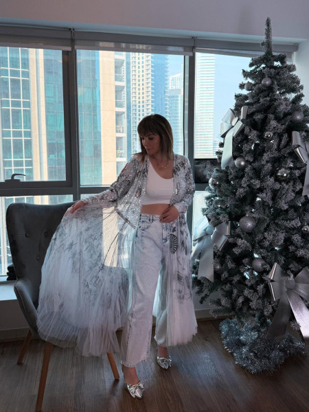 Duster long en sequins