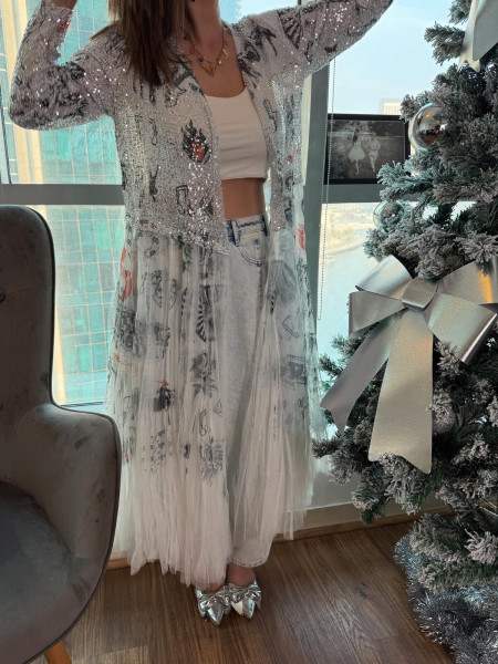 Duster long en sequins