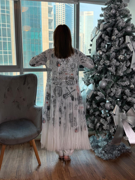 Duster long en sequins