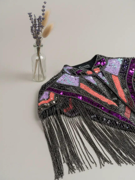 Cape Joya Multi Ethnique Lilas, Orange fluo et Fuchsia