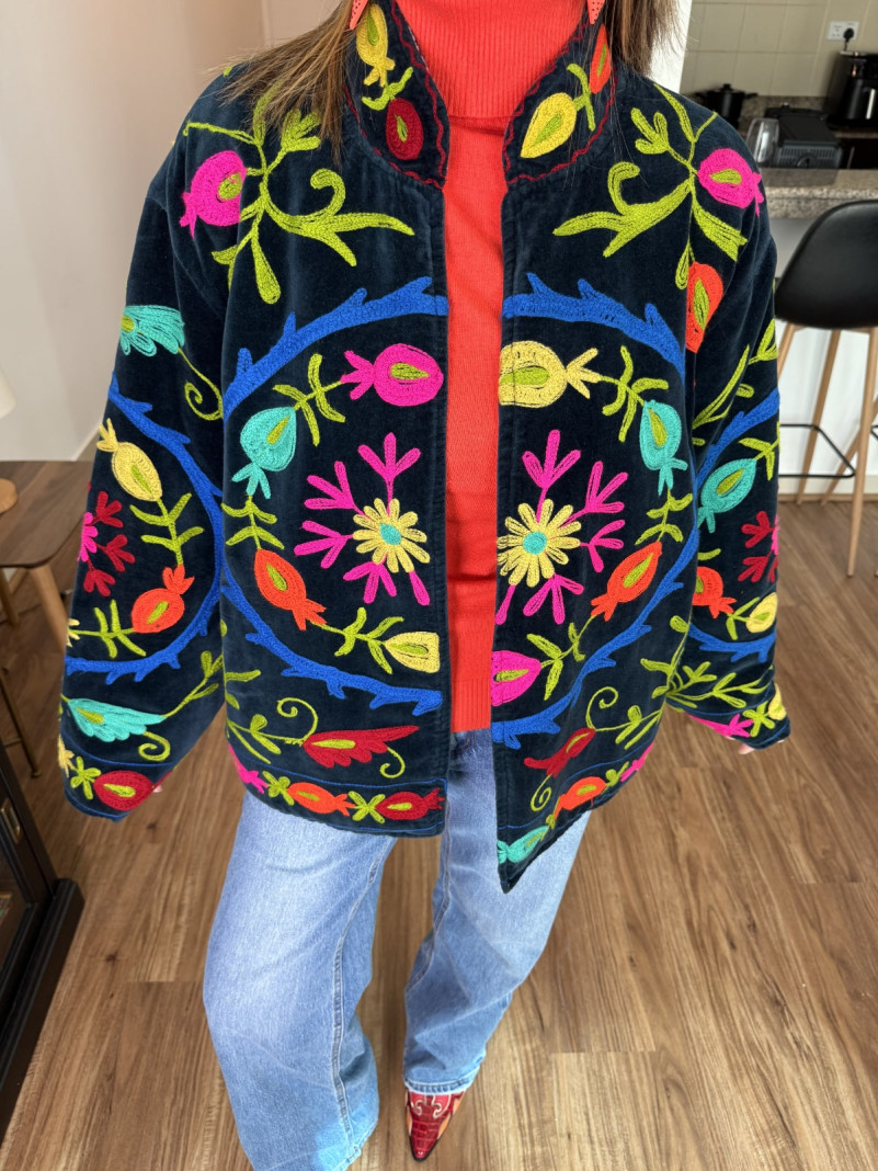 Veste Velours Brodé
