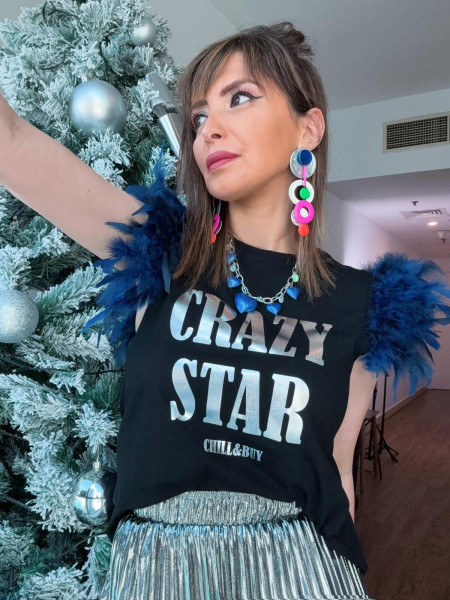 T-shirt Plumes Crazy