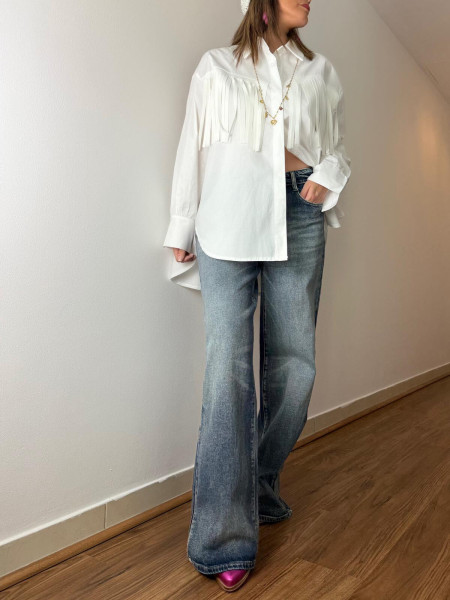 Chemise blanche franges