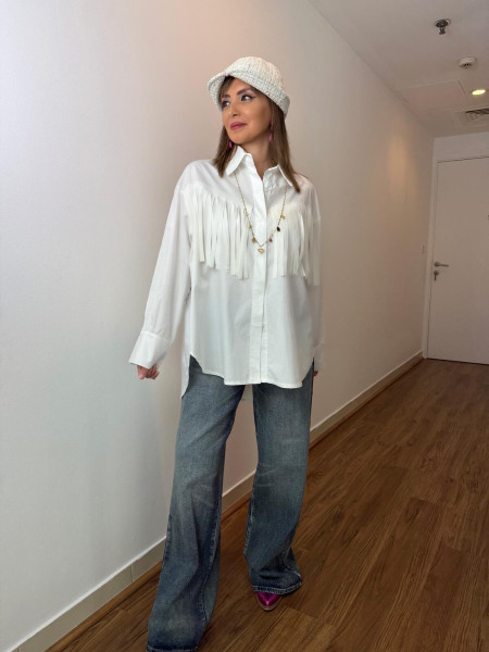 Chemise blanche franges
