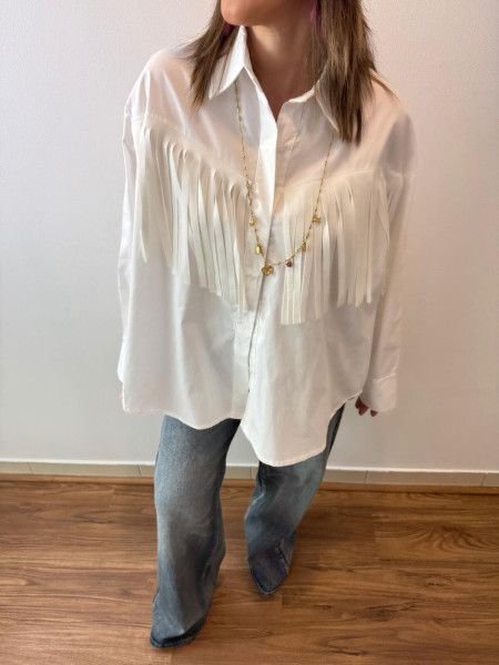 Chemise blanche franges