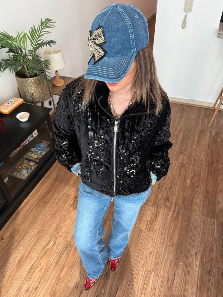 Bomber velours & sequin