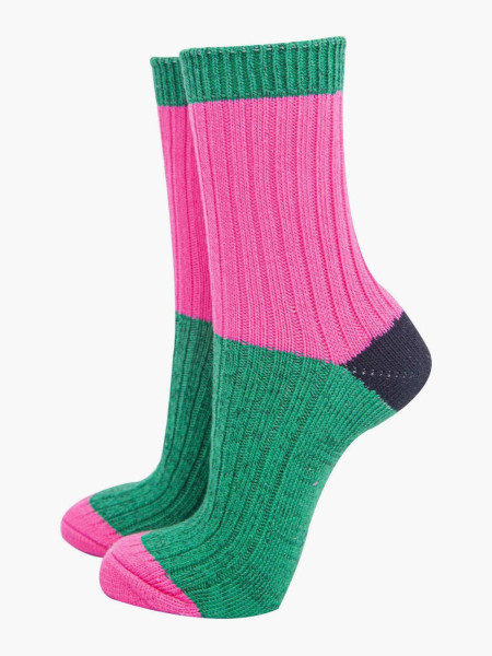 Chaussettes mi-mollet - Rose/Vert