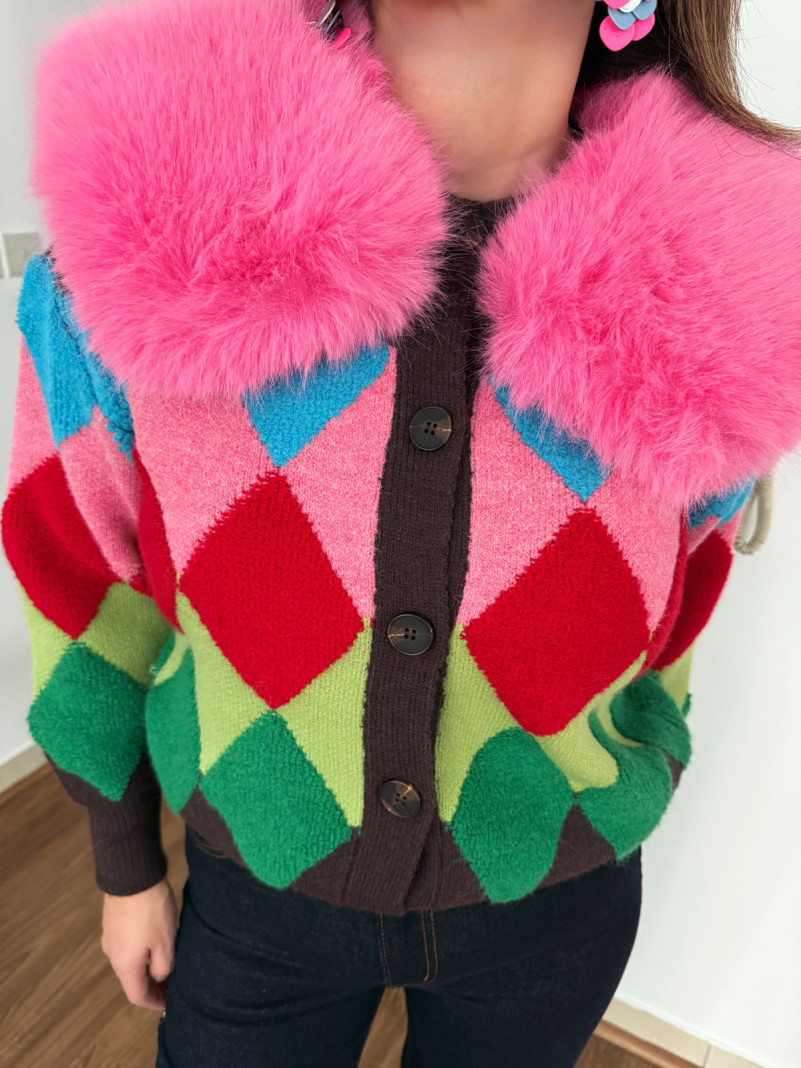 Cardigan design pink