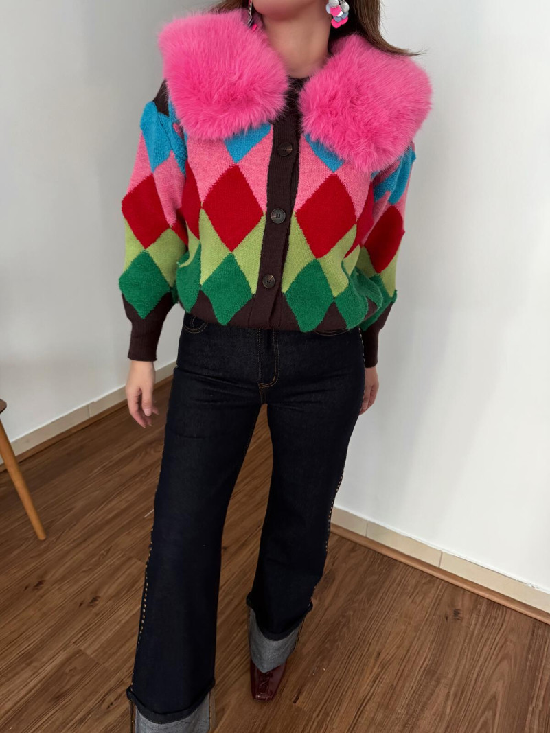 Cardigan design pink