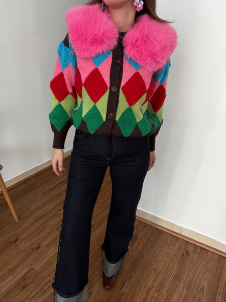 Cardigan design pink