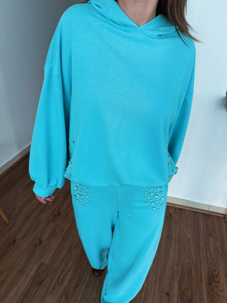 Sweat capuche bleu ou rose