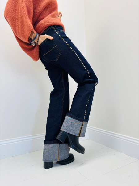 Jean wide brut clouté