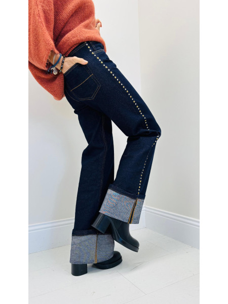 Jean wide brut clouté