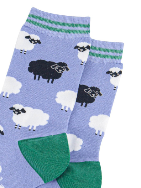 Chaussettes - Bleu clair/Vert, Mouton noir