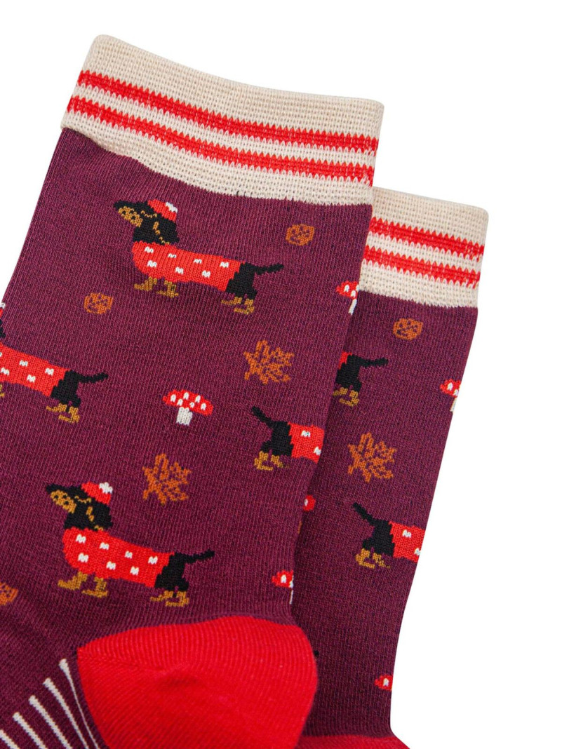 Chaussettes Teckel Bordeaux