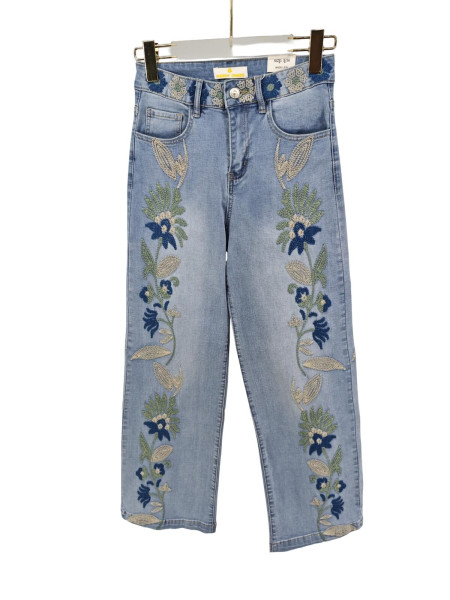 copy of Jeans fleurs bleu