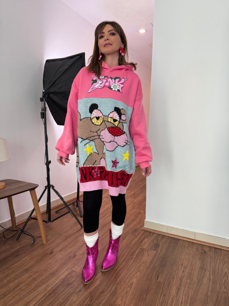 Sweat panthère rose