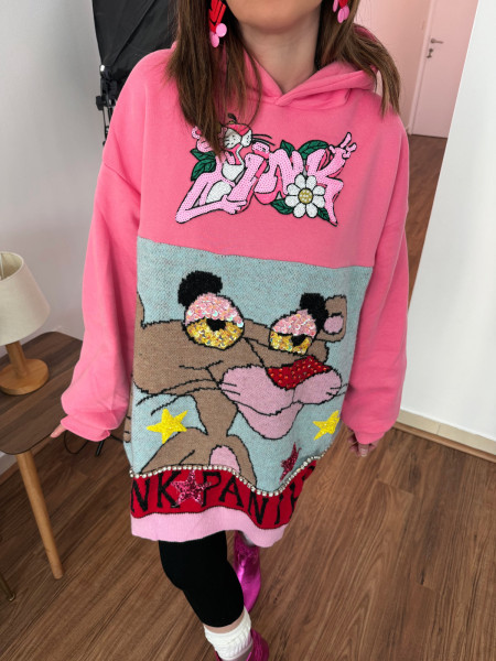 Sweat panthère rose