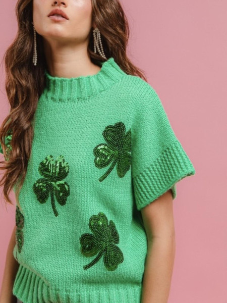 Pull Trèfles à sequins