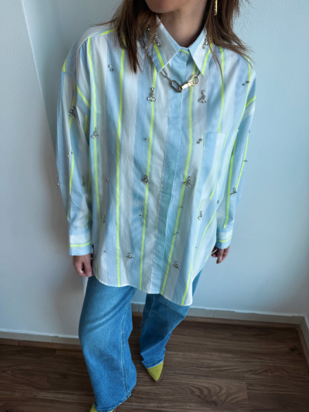 copy of Chemise vogue bleu/jaune fluo