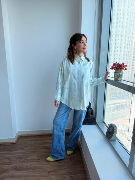 copy of Chemise vogue bleu/jaune fluo