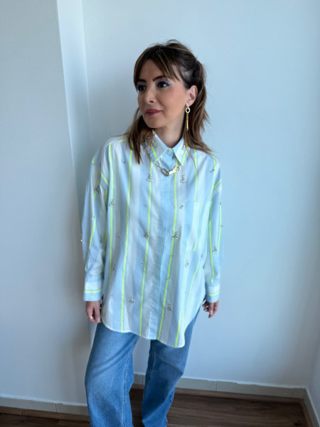copy of Chemise vogue bleu/jaune fluo