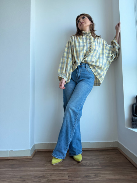 copy of Chemise carreaux jaune ou rose