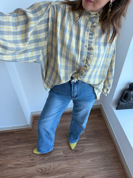 copy of Chemise carreaux jaune ou rose