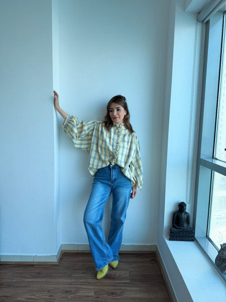 copy of Chemise carreaux jaune ou rose